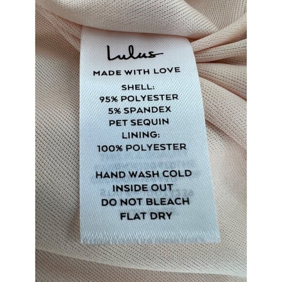 New Lulus Size S Love to You Blush Sequin Velvet Maxi Gown Velour Mermaid Dress - Picture 12 of 14